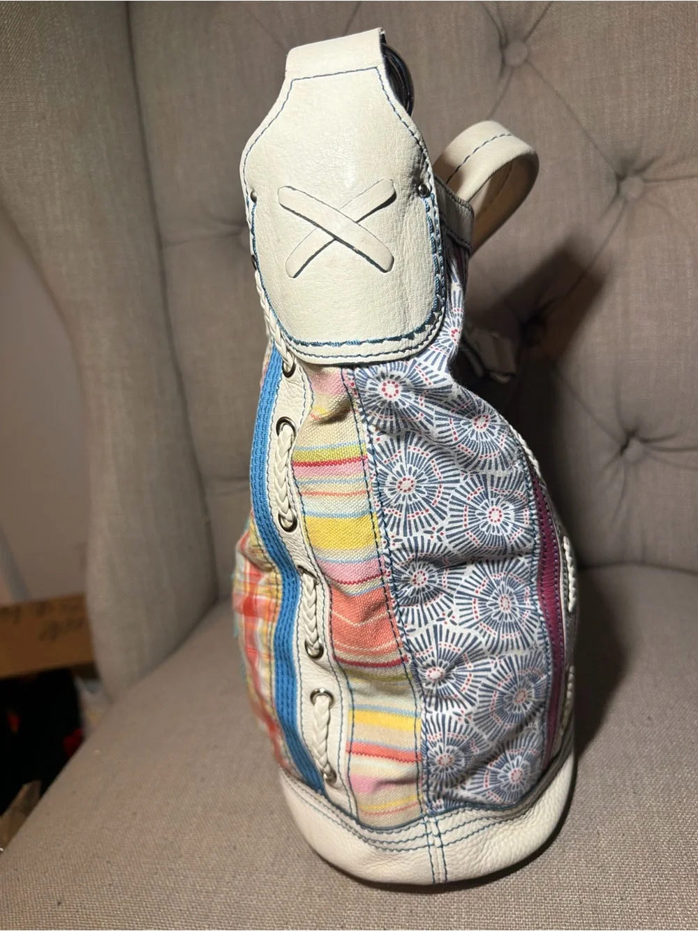 Fossil 75082 Multicolor Striped Hobo Bag